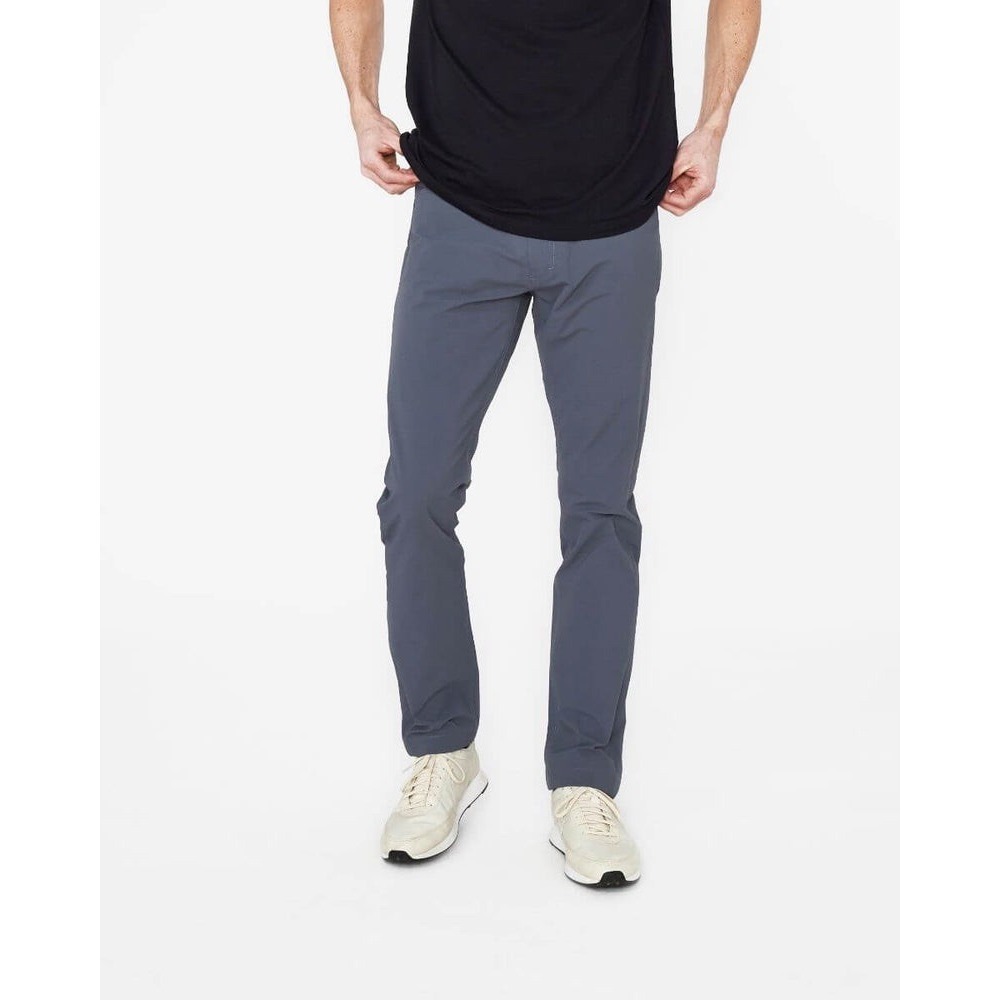 Men's Slim Straight Pants in Slate Blue